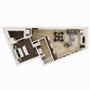 1 Bedroom, 1 Bathroom - 637 SF C